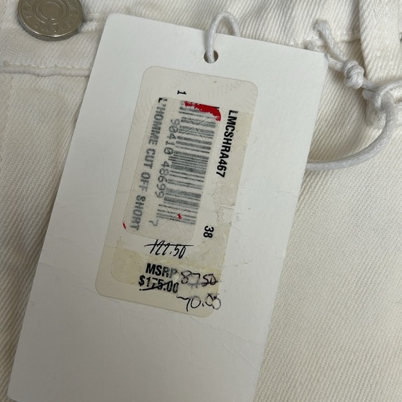 NWT FRAME Denim L’Homme Cut Off Jean Shorts in Off White $175 size 38 - Picture 15 of 16